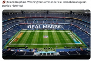 创造历史！皇马晒伯纳乌球场照片，预热今晚进行的NFL比赛