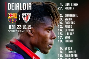 每体：毕巴公布战巴萨名单用尼科照片，疑似嘲讽巴萨俱乐部