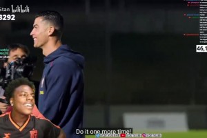 被惊呆了！甲亢哥不敢相信C罗击败机器人守门员